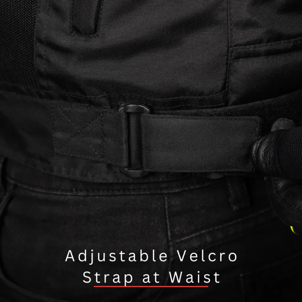 ScalaBlazeRidingJacket-BlackandNeonVelcroWaistStrap.webp
