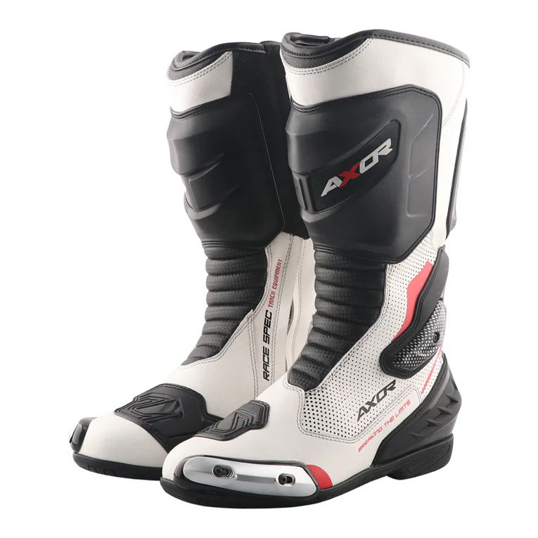 Axor Racer Tec Riding Boots (BLACK WHITE RED, 41)