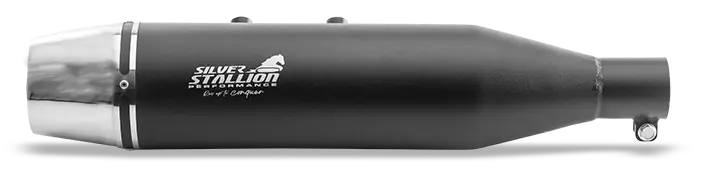 Royal Enfield Hunter 350 Silver Stallion Performance Exhaust ( Shorty ) (Dual Tone)