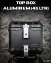 ZANA TOP BOX ALUMINIUM BLACK (45ltr ) L-FLAT WITH BACK REST CUSHION