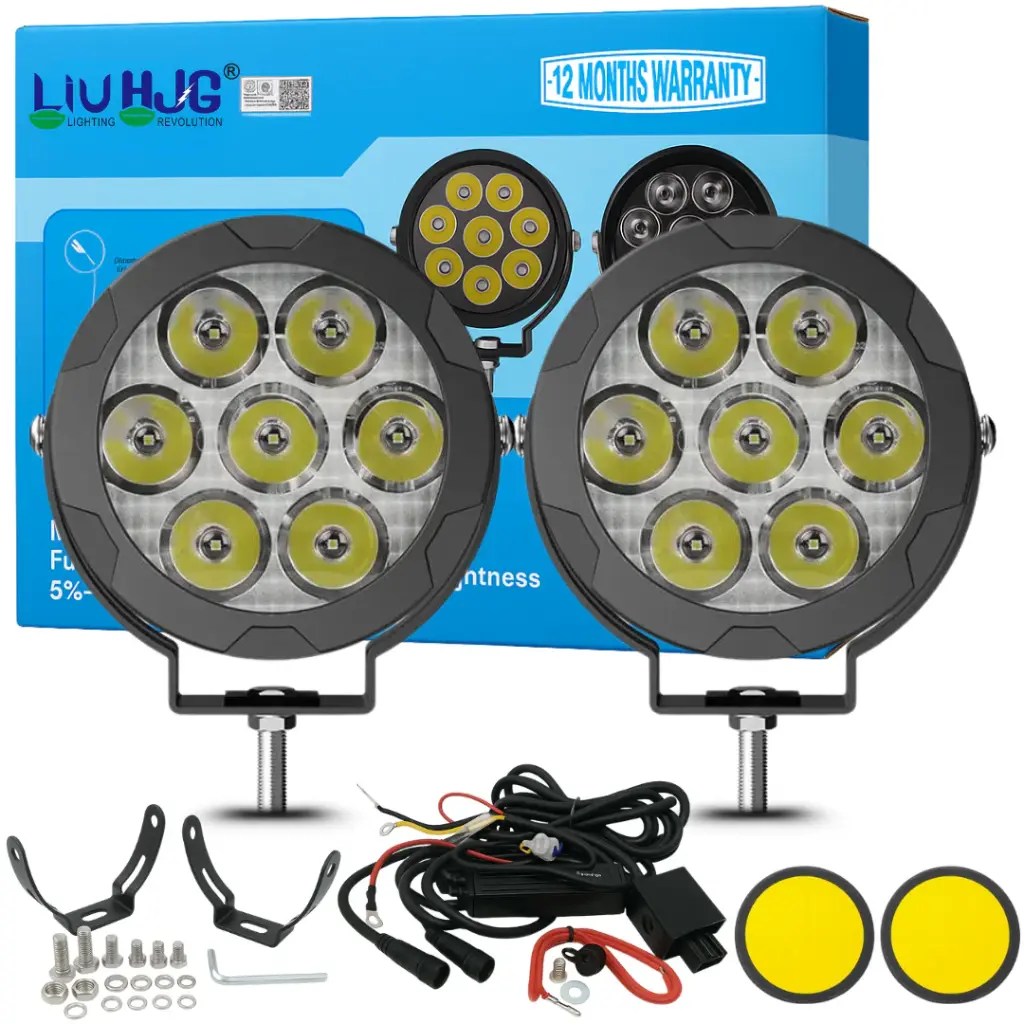 HJG New 7 LED 140W Foglight with Yellow Cover 140W