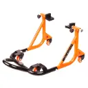 Grandpitstop Dismantlable Rear Paddock Stand With 360 Rotation & Skate Wheels (Bike Wt upto: 280 kgs) - Black-Orange