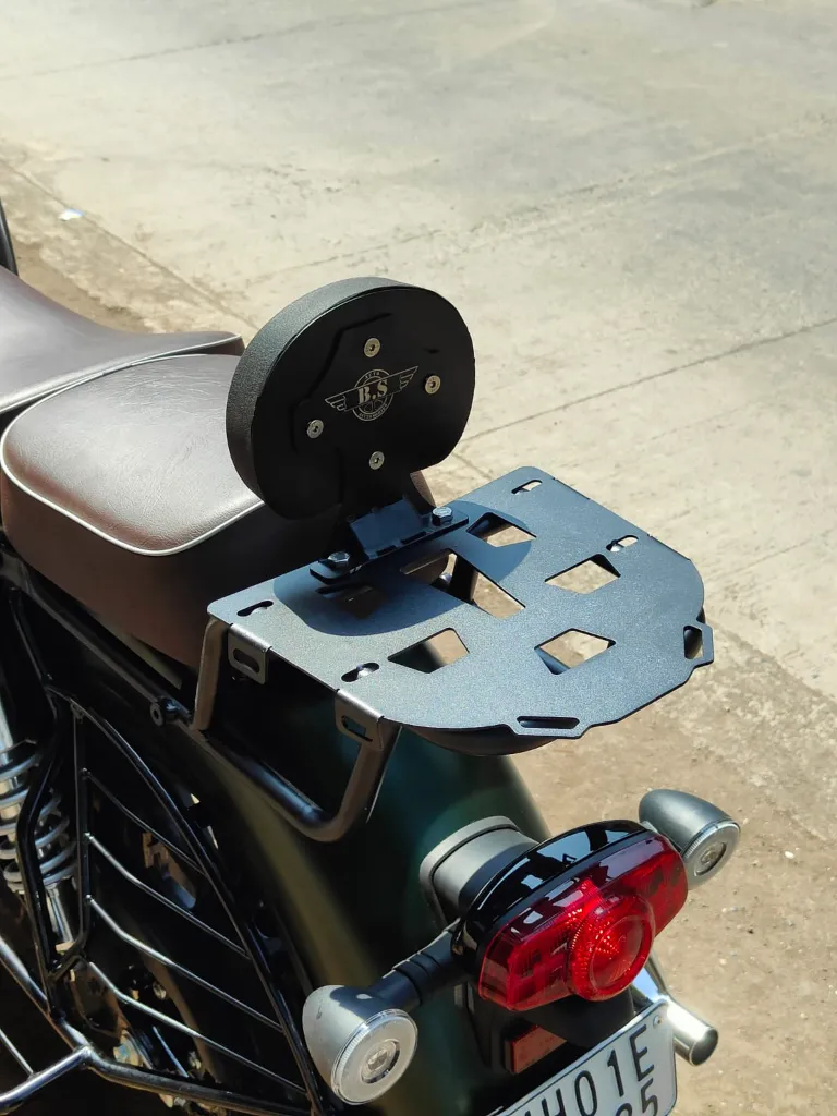 TOP RACK WITH BACKREST FOR NEW HONDA CB350, STAINLESS STEEL RUSTFREE PRODUCT