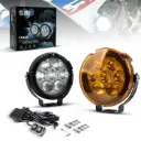 MOTO   GENIUS   VK   750,   7   LED   AUXILIARY   Fog   Light   60W   piece   Motorcycle   &   Car   Light   |   With   Switch   &   Wire   Harness   | Waterproof   (Pack   of   2)