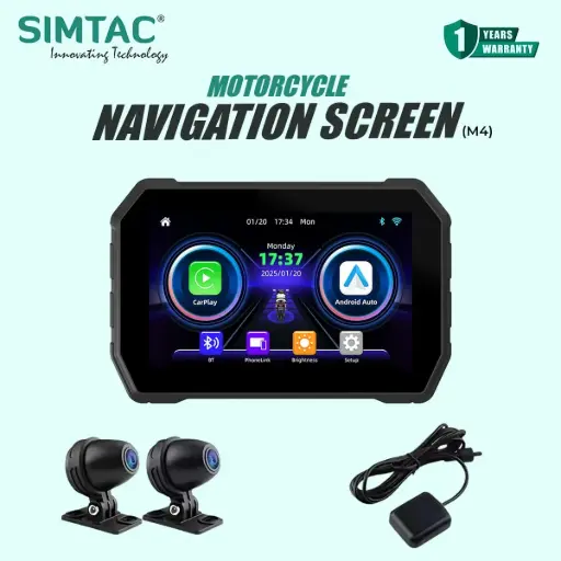 Simtac motorcycle 5″ navigation system with DVR – M4D